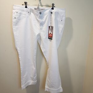 JORDACHE  Roll Up Roll Down  Chic White Cropped Pants Size 18 NWT